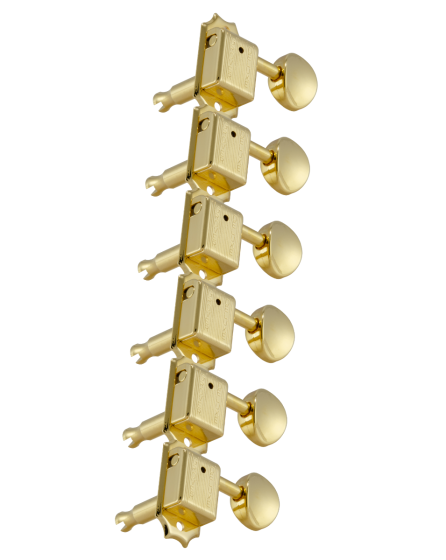 Grover Deluxe 133 Series Gold Set 6-in-Line - Metal Buttons