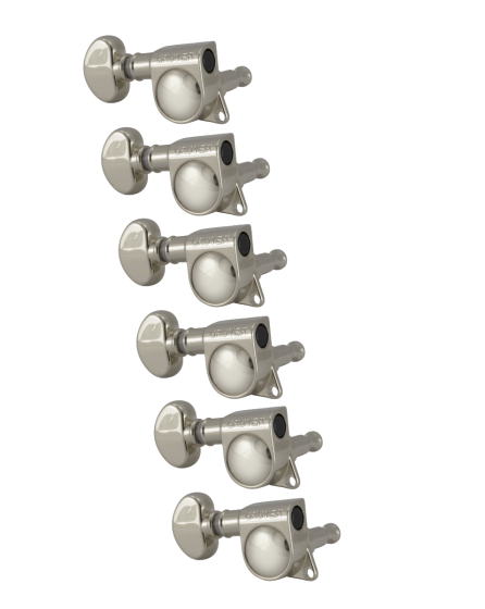 Grover Mid-Size Rotomatics 305 Series Nickel Set 6-in-Line - Left Handed