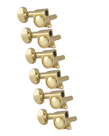 Grover Mid-Size Locking Rotomatics 406 Series Gold Set 6-in-Line - Left Handed