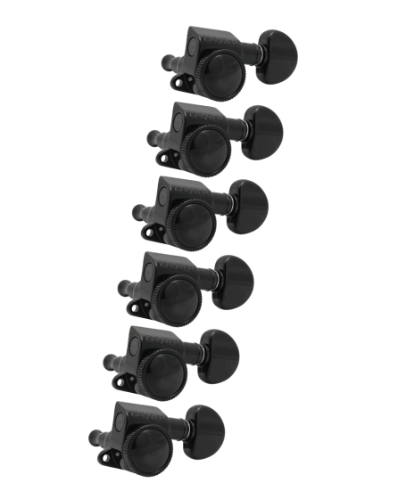 Grover Mid-Size Roto-Grip Locking Rotomatics 505 Series Black Chrome Set 6-in-Line