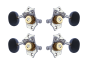 Grover Sta-Tite 18.1 Gear Ratio U98-18 Series Ukulele Pegs Chrome Set 2+2 - Ebony Buttons