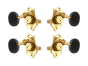 Grover Sta-Tite 18.1 Gear Ratio U99-18 Series Ukulele Pegs Gold Set 2+2  - Ebony Buttons