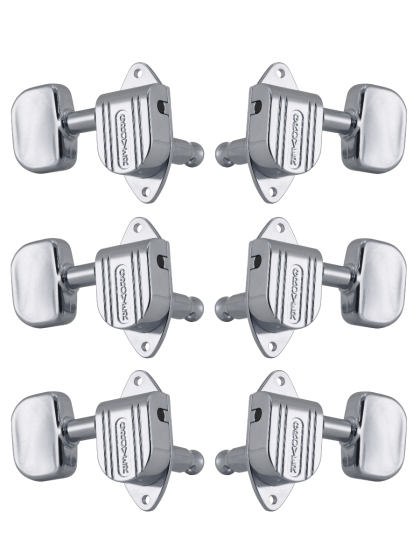 Grover Full-Size Imperial 152 Series Chrome Set 3+3 - Butterbean Buttons