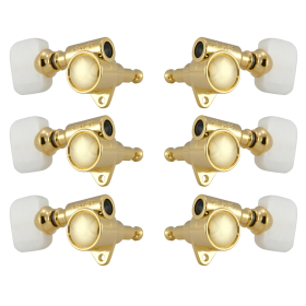 Grover Original Milk Bottle Style Rotomatics 120V Series Gold Set 3+3 - Pearloid Buttons