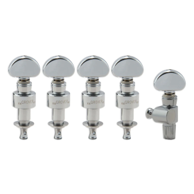Grover Planetary 121 Series Banjo Pegs Chrome - Metal Button - Set of 5