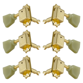 Grover Deluxe 133 Series Gold Set 3+3 - Plastic Keystone Buttons