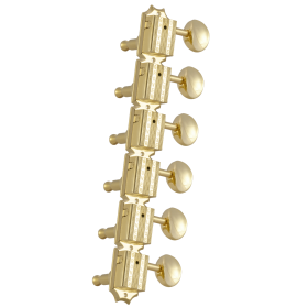 Grover Vintage Deluxe 136 Series Gold Set 6-in-Line - Metal Buttons