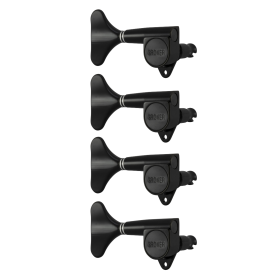 Grover Mini Bass 144 Series Black Chrome Set 4-In-Line - Left Handed