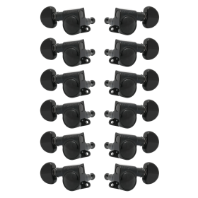 Grover Mid-Size Rotomatics 205-18 Series Black Chrome Set 6+6