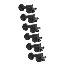 Grover Mid-Size Rotomatics 205-18 Series Black Chrome Set 6-in-Line - Left Handed