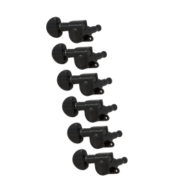 Grover Mini Rotomatics 205 Series Black Chrome Set 6-in-Line - Left Handed