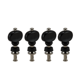 Grover Champion 2 Series Nickel Ukulele Set 4 - Black Buttons