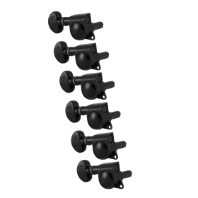 Grover Mini Locking Rotomatics 406 Series Black Chrome Set 6-in-Line - Left Handed