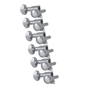 Grover Mid-Size Locking Rotomatics 406 Series Chrome Set 6-in-Line - Left Handed