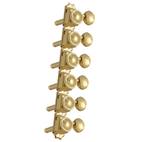 Grover Roto-Grip Locking Vintage 533 Series Gold Set 6-in-Line - Metal Button 