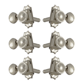 Grover Roto-Grip Locking Vintage 533 Series Nickel Set 3+3 - Metal Button 