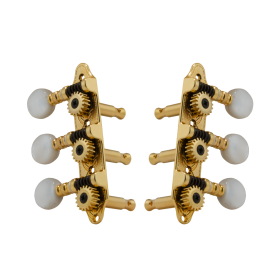 Grover Mini Sta-Tite 608 Series Gold Set 3+3 On Plate