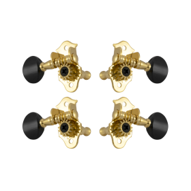 Grover Sta-Tite Ukulele 9 Series Gold Pegs Set of 4 - Black Buttons