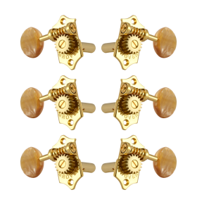 Grover Sta-Tite 18:1 Horizontal 97 Series Gold Set 3+3 - Acrylic Buttons