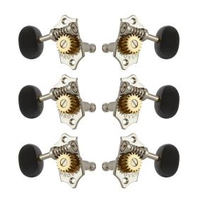 Grover Sta-Tite 18:1 Vertical 97 Series Nickel Set 3 + 3 - Ebony Buttons