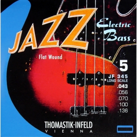 Thomastik Jazz Bass Strings SET Flatwound (Xlong scale 36,) 5 String 43-136