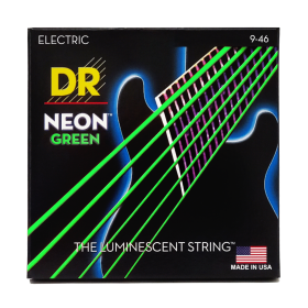 DR Strings Hi-Def Neon Green Electric Light-Heavy
