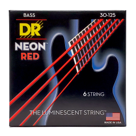 DR Strings Hi-Def Neon Red Bass medium - 6 String