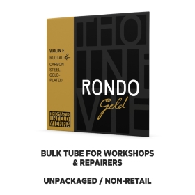 Rondo Gold Violin String E. Carbon Steel, Gold Plated 4/4 - BULK x 12