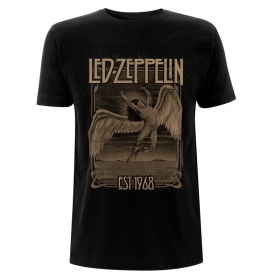 Led Zeppelin T-Shirt Medium - Faded Falling Black