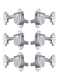 Grover Full-Size Imperial 151 Series Chrome Set 3+3