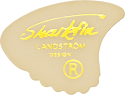 Sharkfin Pick - Goldprint Medium White - 25 Pack