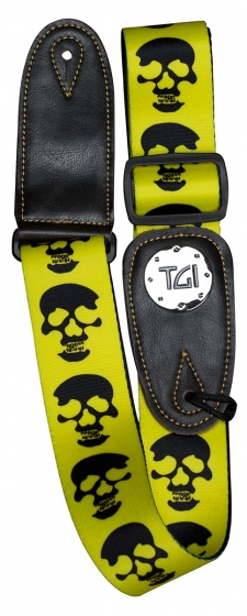 TGI Guitar Strap Skull Yellow