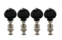 Grover Champion #6 Ukulele Nickel Pegs Set of 4 - Black Buttons