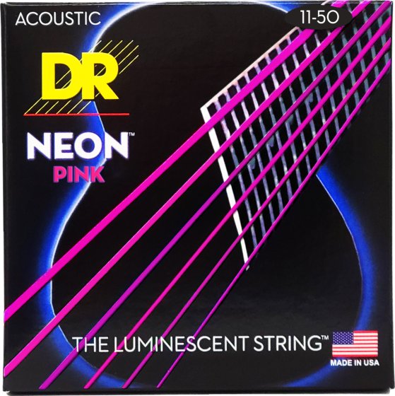DR Strings Hi-Def Neon Pink Acoustic Custom Light