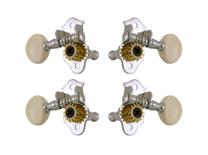 Grover Sta-Tite Ukulele 9 Series Chrome Pegs Set of 4 - White Buttons