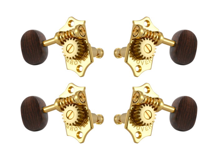 Grover Sta-Tite 18.1 Gear Ratio U98-18 Series Ukulele Pegs Gold Set 2+2 - Rosewood Buttons