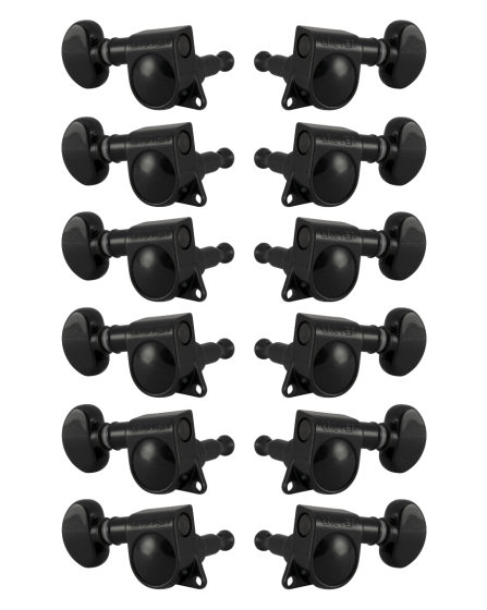 Grover Mid-Size Rotomatics 305 Series Black Chrome 6+6