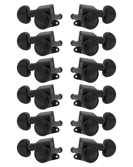 Grover Mid-Size Roto-Grip Locking Rotomatics 505 Series Black Chrome Set 6+6