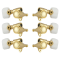 Grover Original Milk Bottle Style Rotomatics 120V Series Gold Set 3+3 - Pearloid Buttons