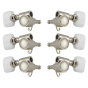 Grover Original Milk Bottle Style Rotomatics 120V Series Nickel Set 3+3 - Pearloid Buttons