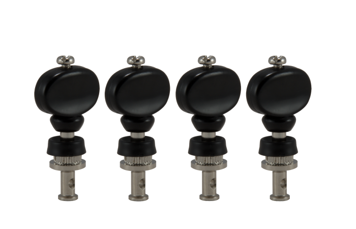 Grover Champion #3 Series Nickel Ukulele Set of 4 - Black Buttons