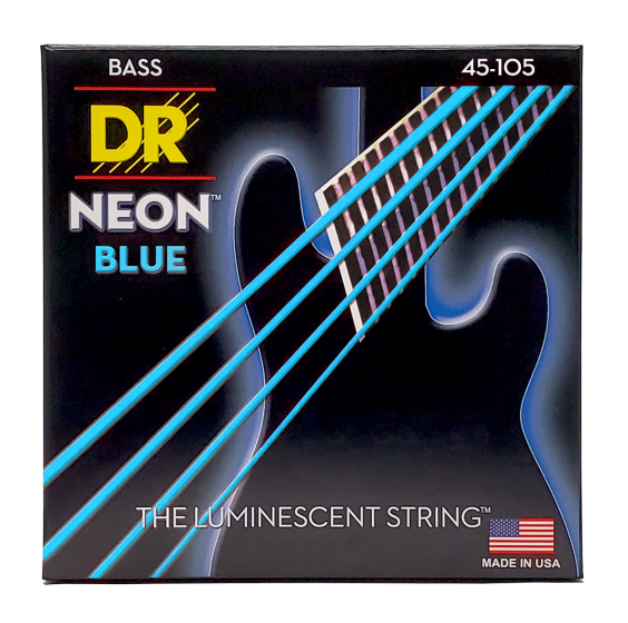 DR Strings Hi-Def Neon Blue Bass Medium