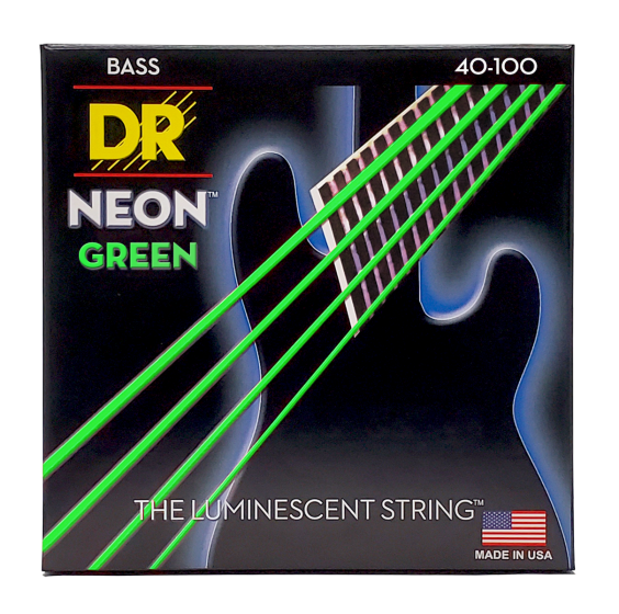 DR Strings Hi-Def Neon Green Bass Light