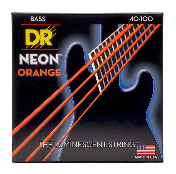 DR Strings Hi-Def Neon Orange Bass Light