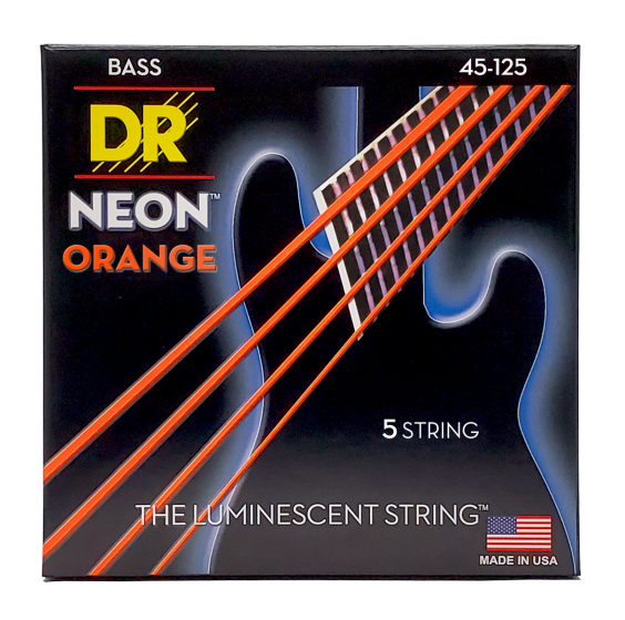 DR Strings Hi-Def Neon Orange Bass Medium 5 String
