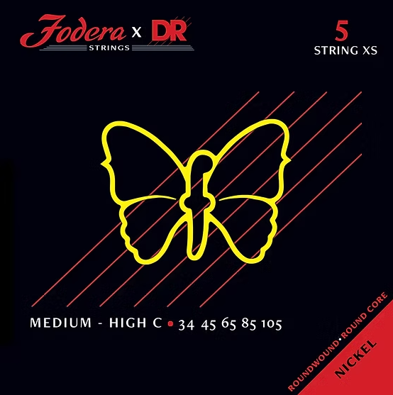 Fodera x DR Strings Bass Nickel Medium Short Scale - High C - 5 string 