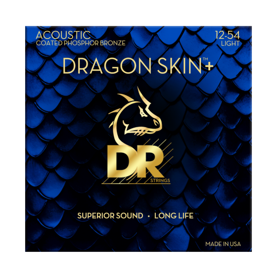 DR Strings Dragon Skin+ Phosphor Bronze Acoustic Guitar Light - 3 Pack