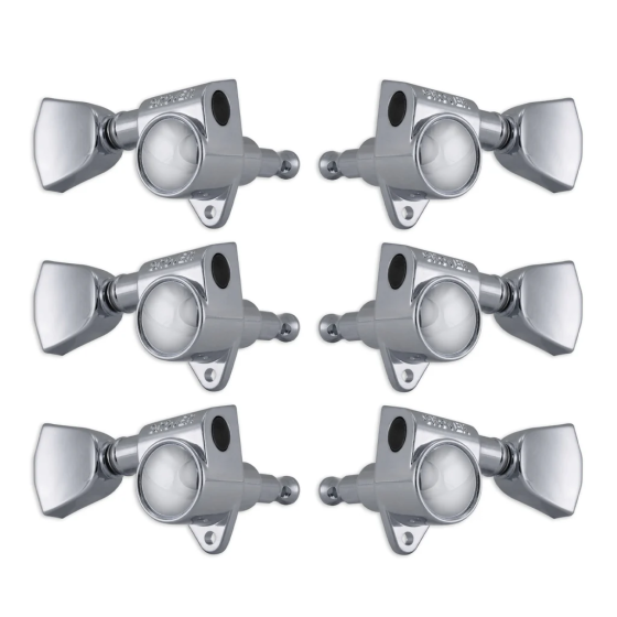 Grover Rotomatics 18:1 Gear Ratio 102-18 Series Chrome Set 3+3 - Keystone Buttons