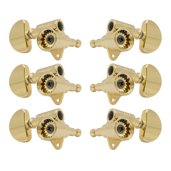 Grover Original Milk Bottle Style Rotomatics 102V Series Gold Set 3+3 - Clear Cap