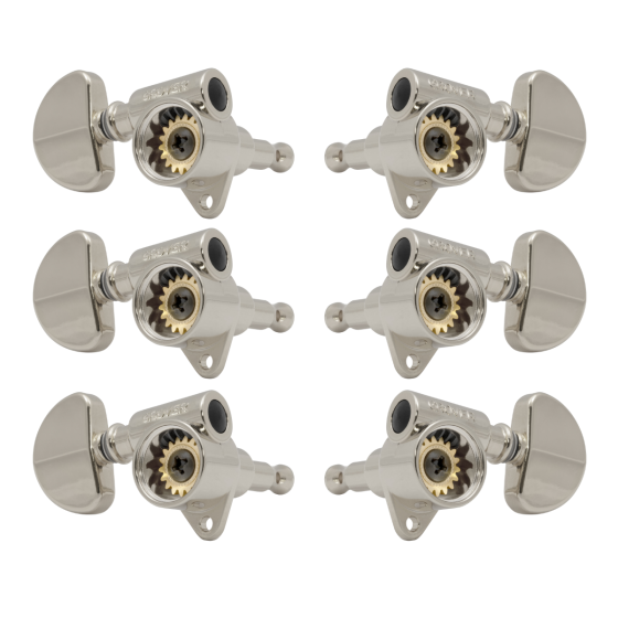 Grover Original Milk Bottle Style Rotomatics 102V Series Nickel Set 3+3 - Clear Cap